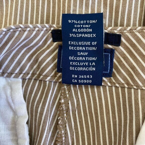 Women's Izod Stretch Tan Striped Cargo Golf Shorts Size 8 - Picture 7 of 11